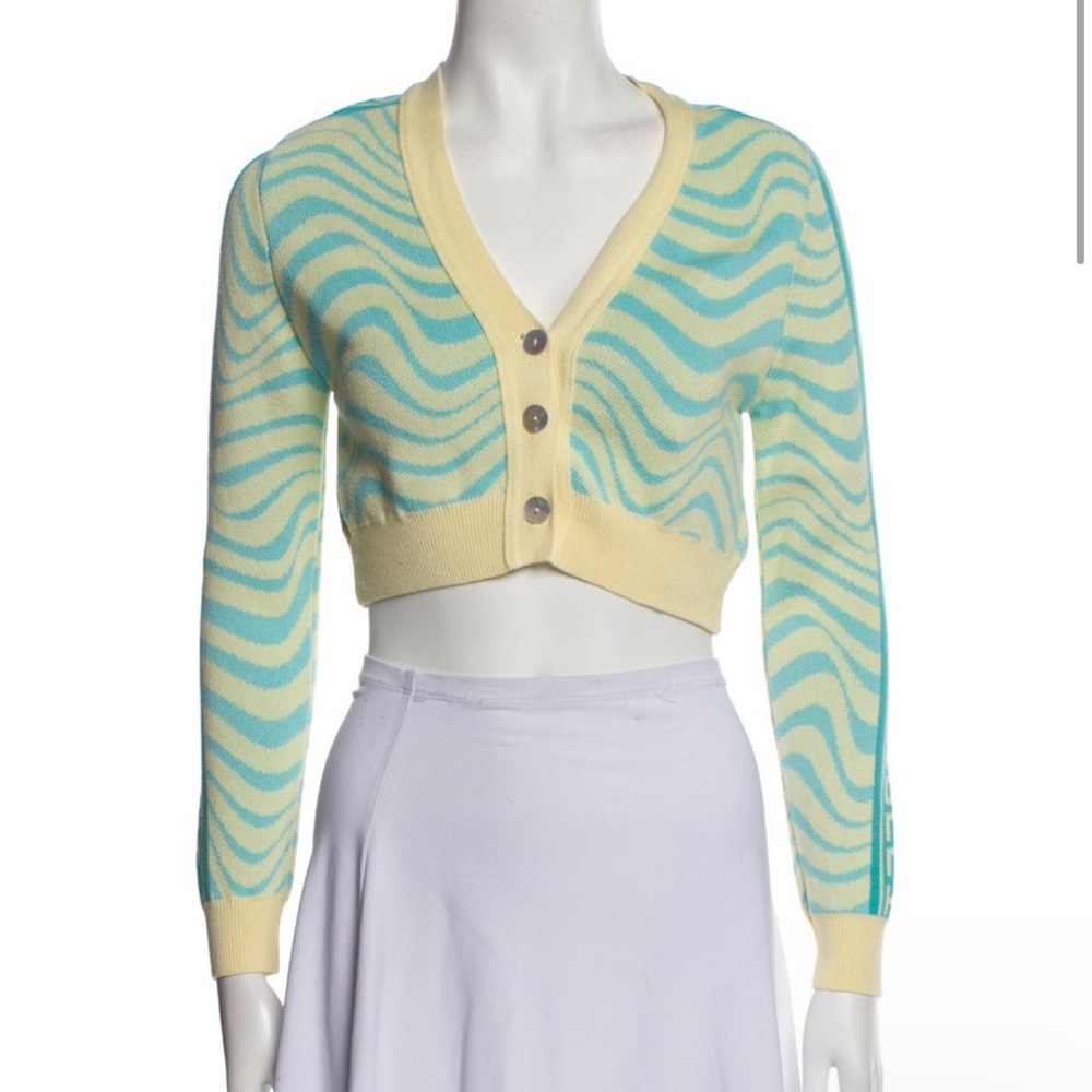 Fiorucci Striped Plunge Neckline Sweater